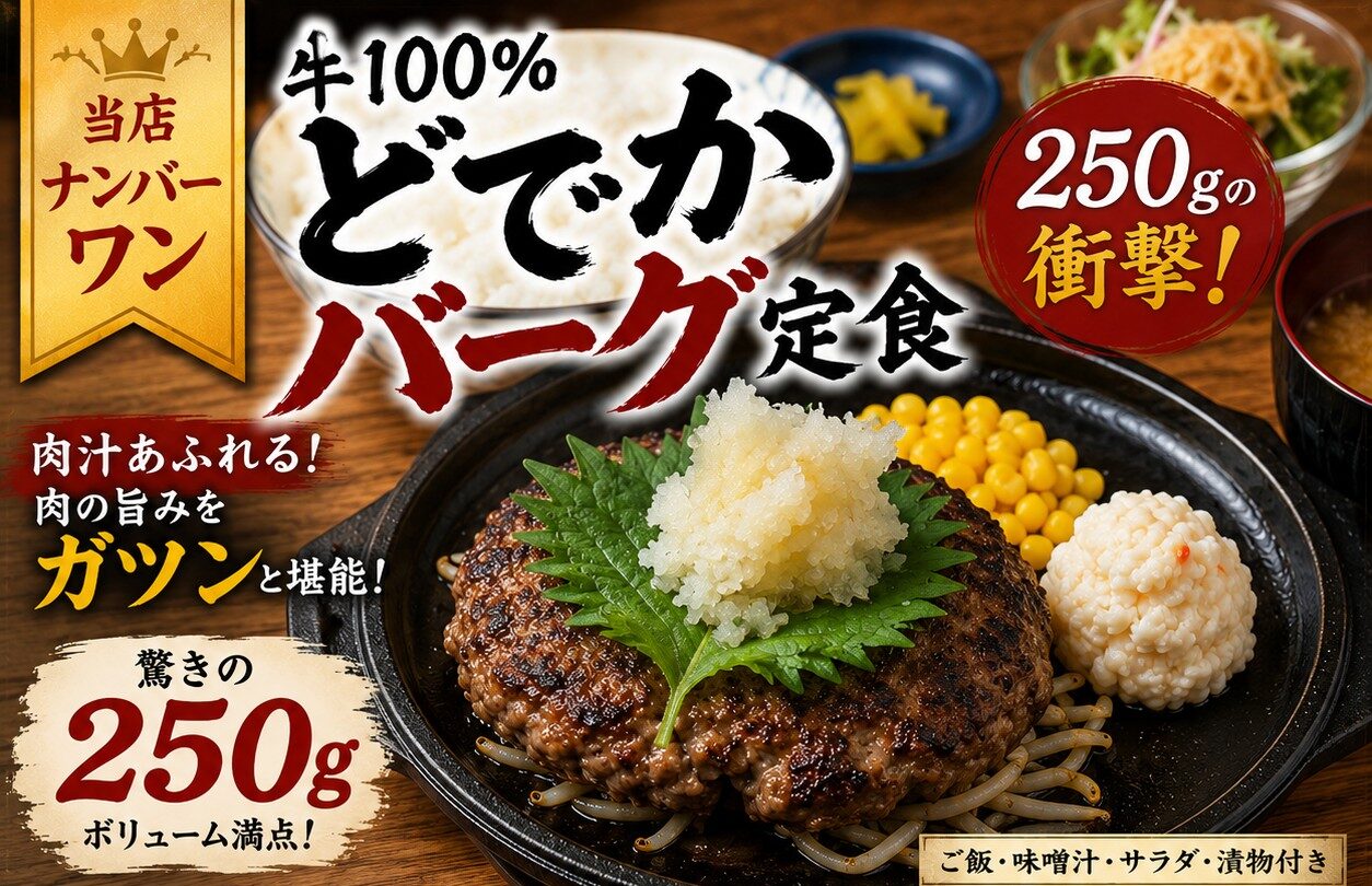 牛100％どでかハンバーグ