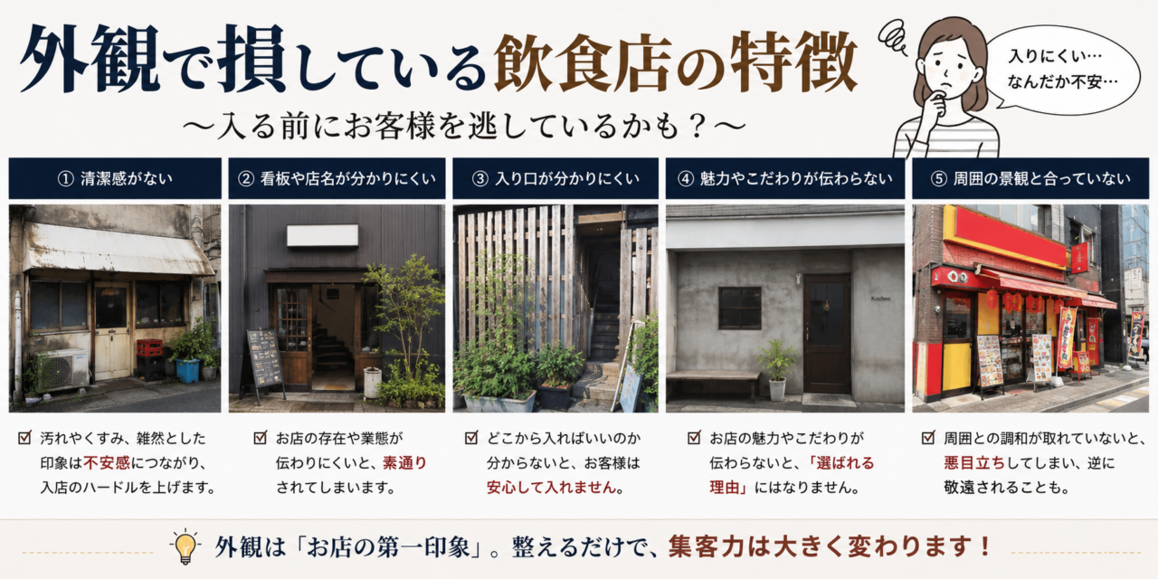 外観で損している飲食店の特徴