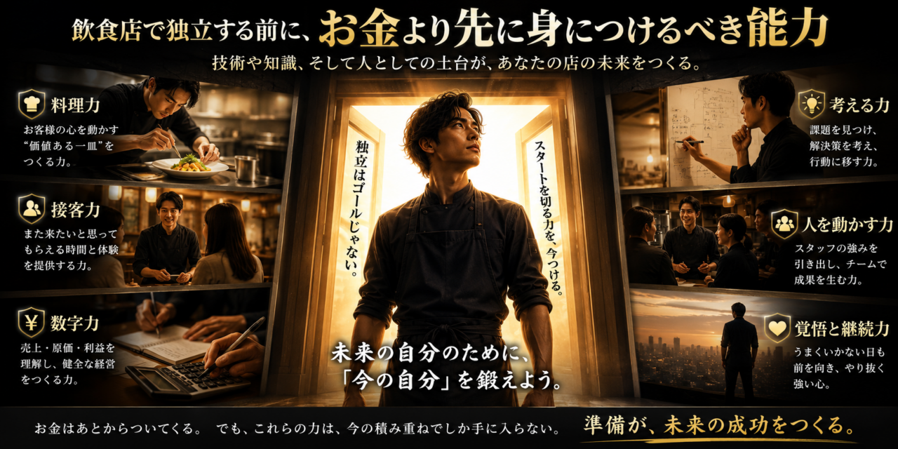 飲食店で独立する前に、お金より先に身につけるべき能力