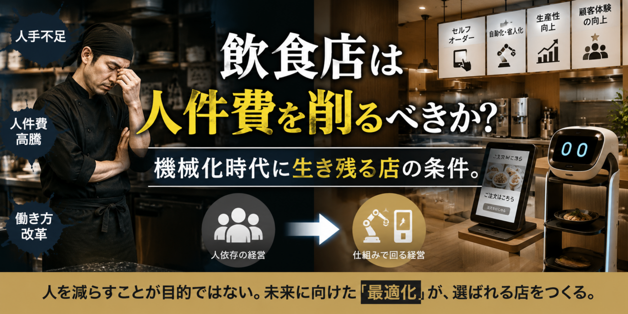 飲食店は人件費を削るべきか？機械化時代に生き残る店の条件。