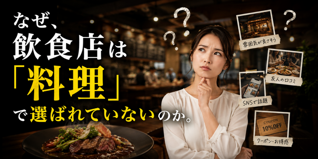 なぜ、飲食店は「料理」で選ばれていないのか。
