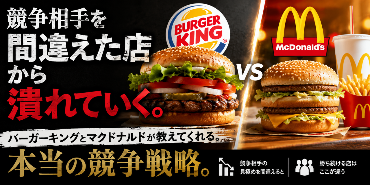 競争相手を間違えた店から潰れていく。バーガーキングとマクドナルドが教えてくれる、本当の競争戦略。