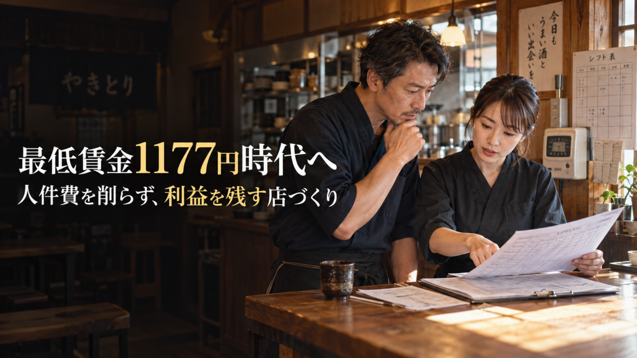 最低賃金の全国平均1177円へ|人件費を削らず、利益を残す飲食店の組み直し方