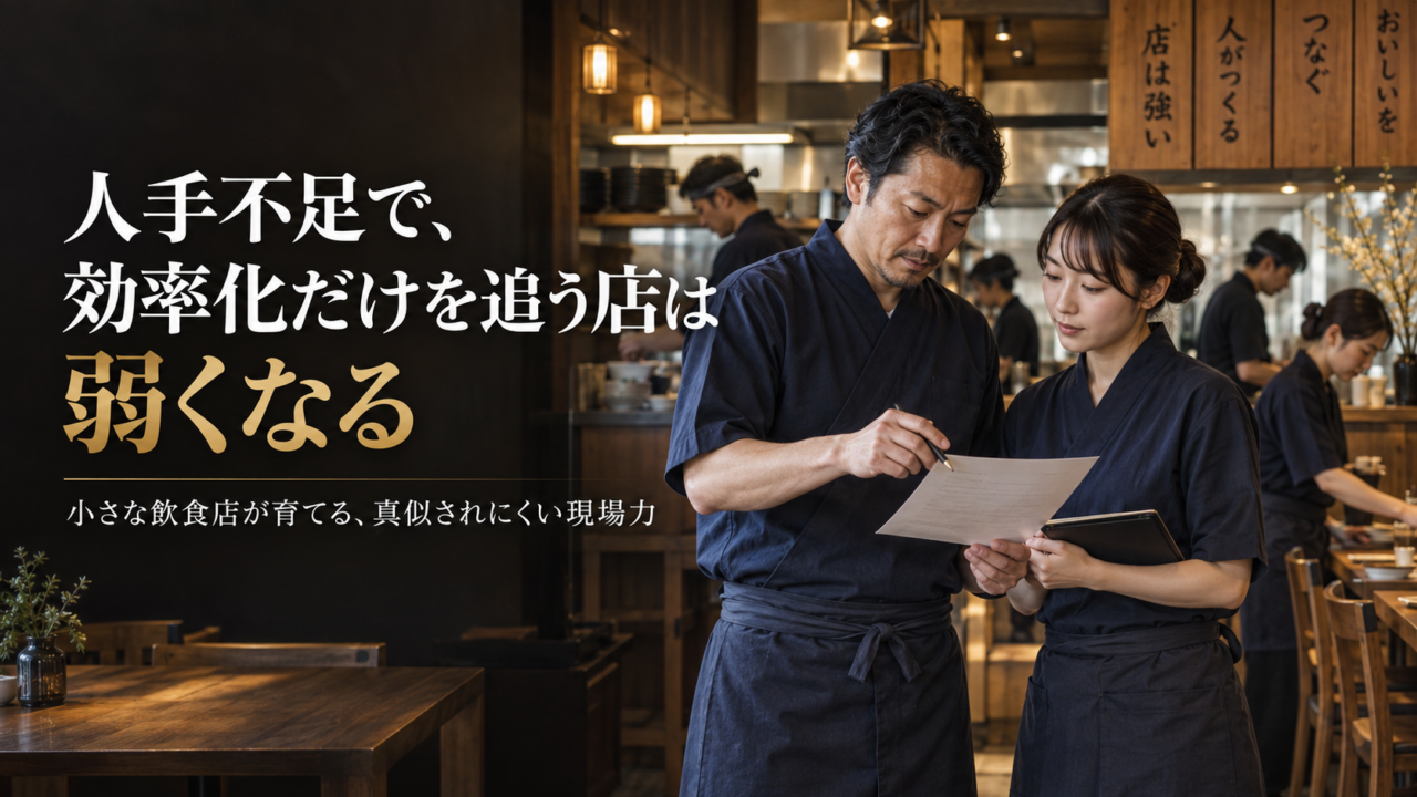 人手不足で「効率化」だけを追う店は弱くなる|小さな飲食店が育てる、真似されにくい現場力