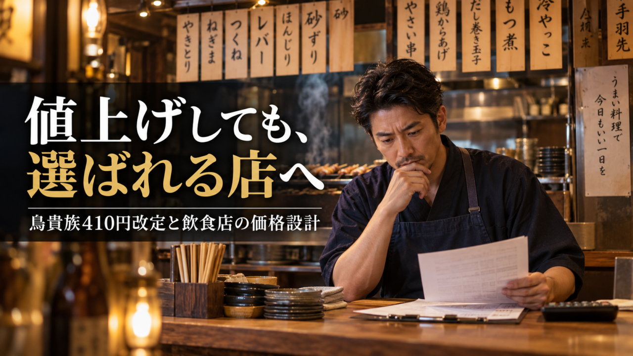 鳥貴族410円改定をどう読むか｜値上げしても選ばれる飲食店の価格設計