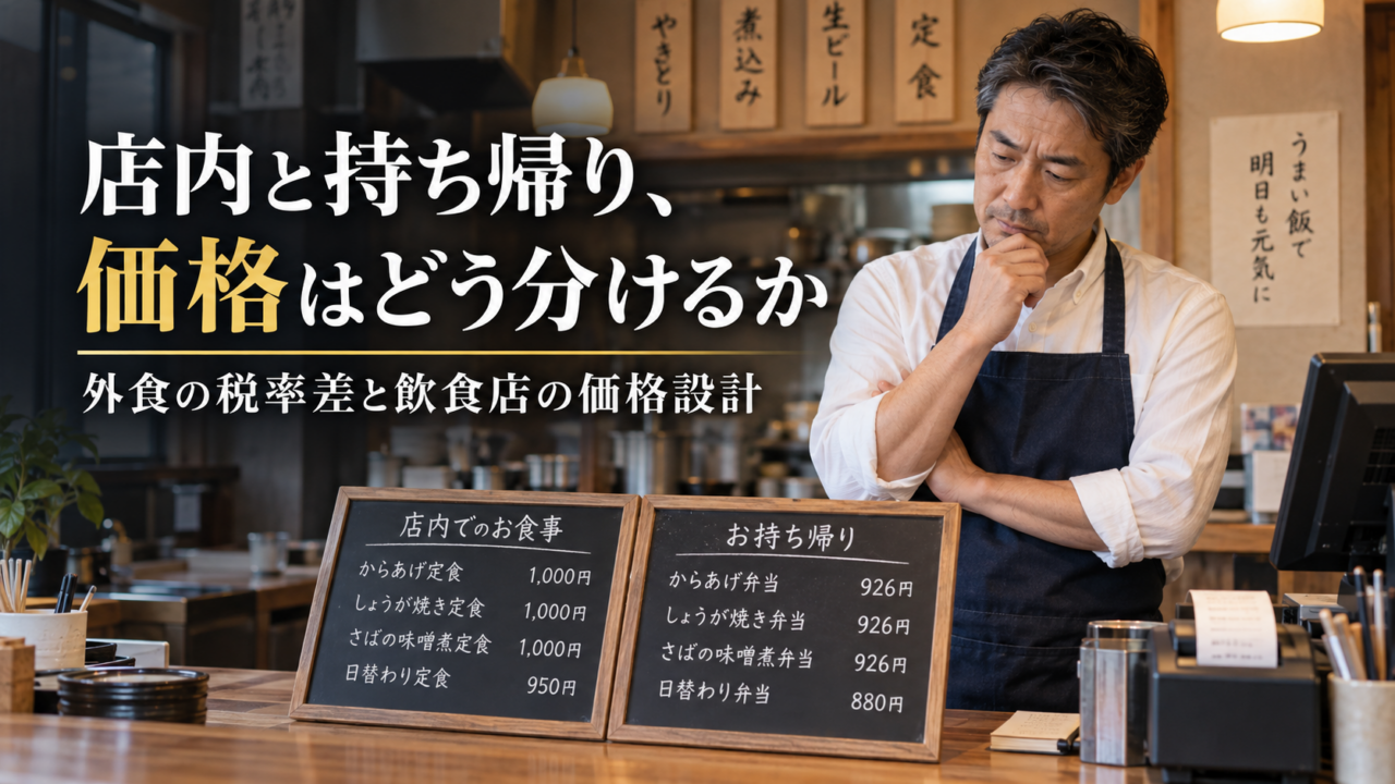 店内と持ち帰り、価格はどう分けるか｜外食の税率差拡大を飲食店経営で考える