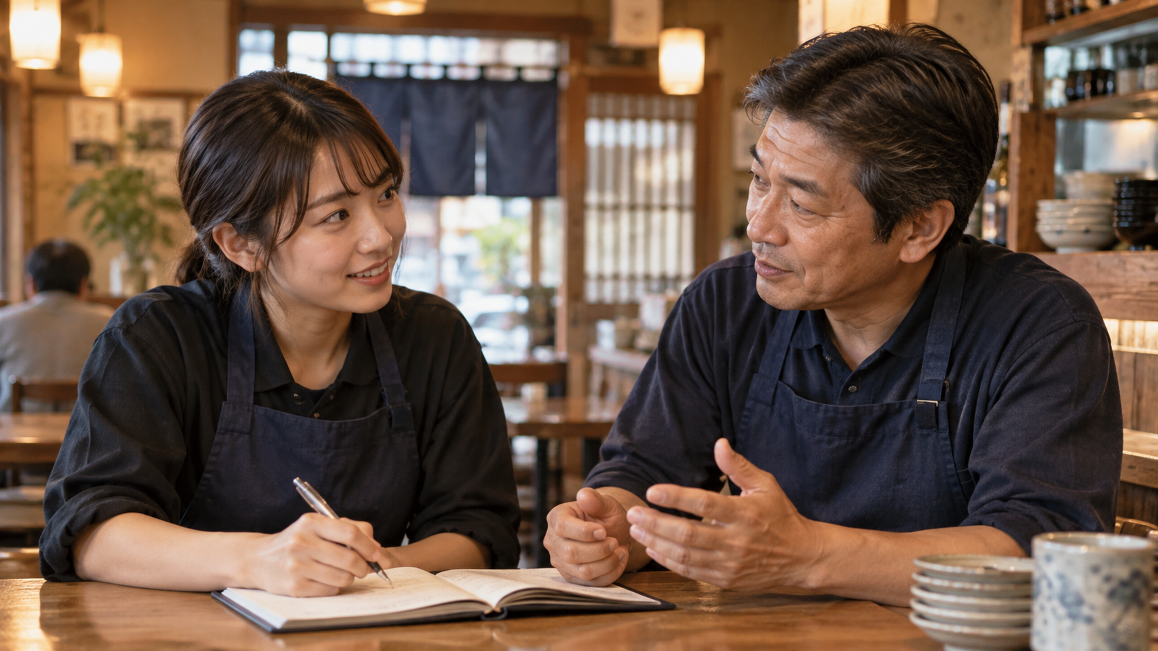 希望する働き方について対話するスタッフ（AI生成イメージ）
