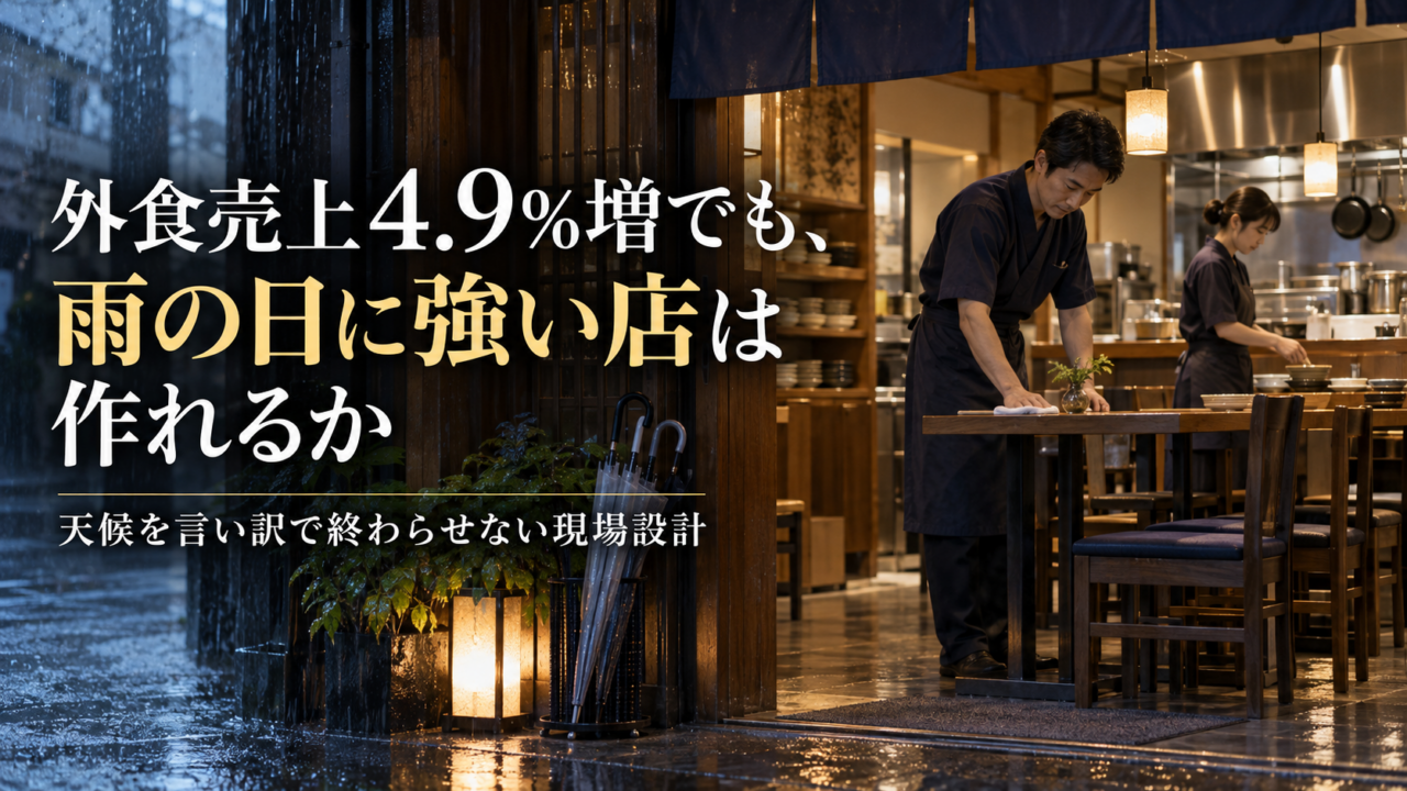 外食売上4.9％増でも、雨の日に強い店は作れるか｜天候を言い訳で終わらせない現場設計