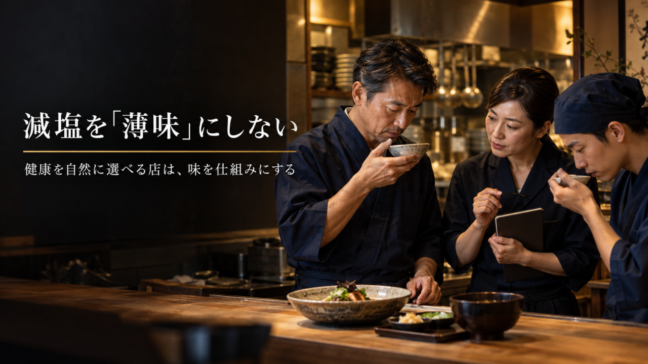 減塩を「薄味」にしない｜健康を自然に選べる店は、味を仕組みにする